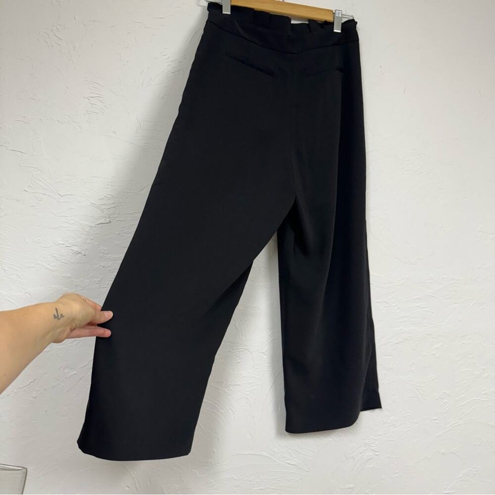 Tahari Black Wide Leg Trousers Dress Pants Women 4 Paperbag Waist Classic Preppy - Picture 6 of 12
